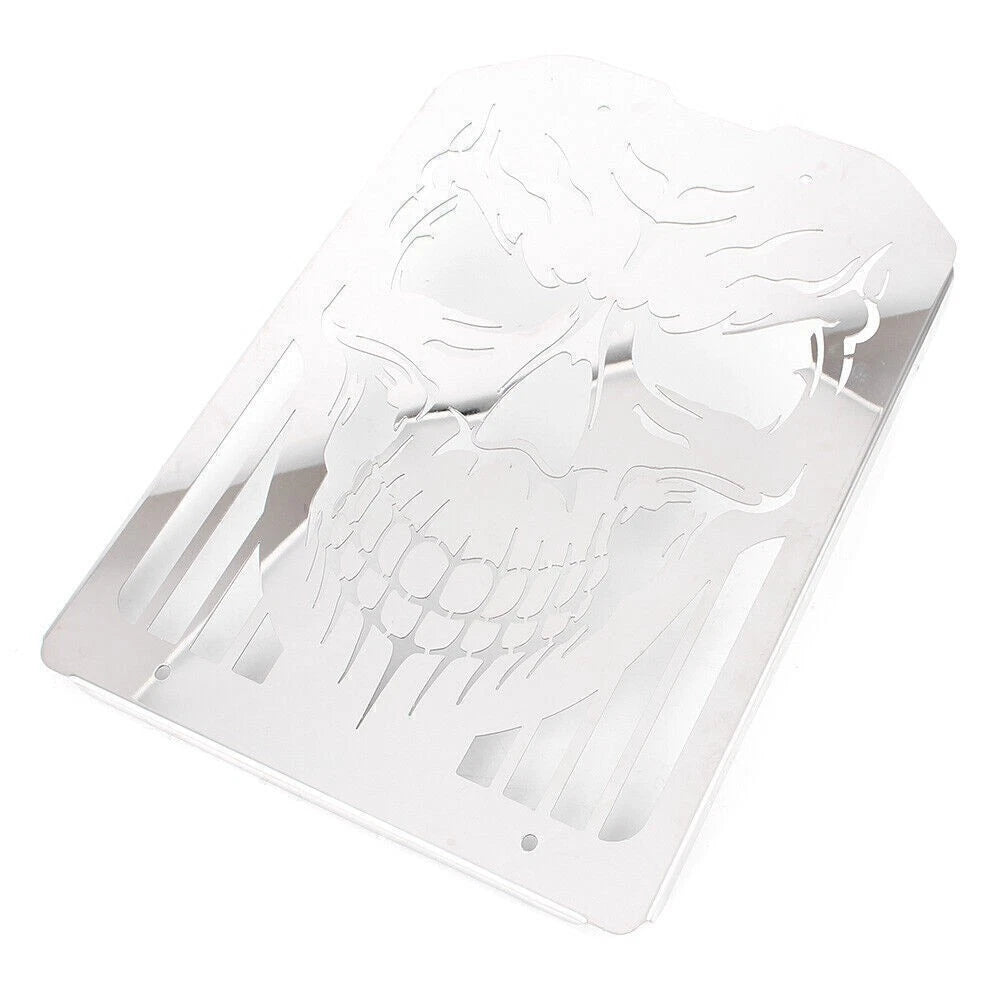 Racing Skull Polished Radiator Grill for Kawasaki Vulcan VN1500 VN1600 (2002-2008)
