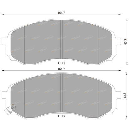 Front Disc Brake Pad Set 4cyl 2.2L for Kia Sorento UM (2015 - 2017)
