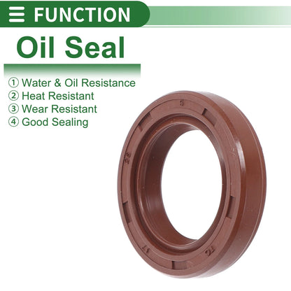 Oil Seal 17x26x5mm Brown 5 Pcs Rotary Shaft Seal FKM Rubber