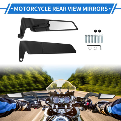 M8/M10 Motorcycle Rear View Mirrors Polygonal Shape Handlebar Mirror Black