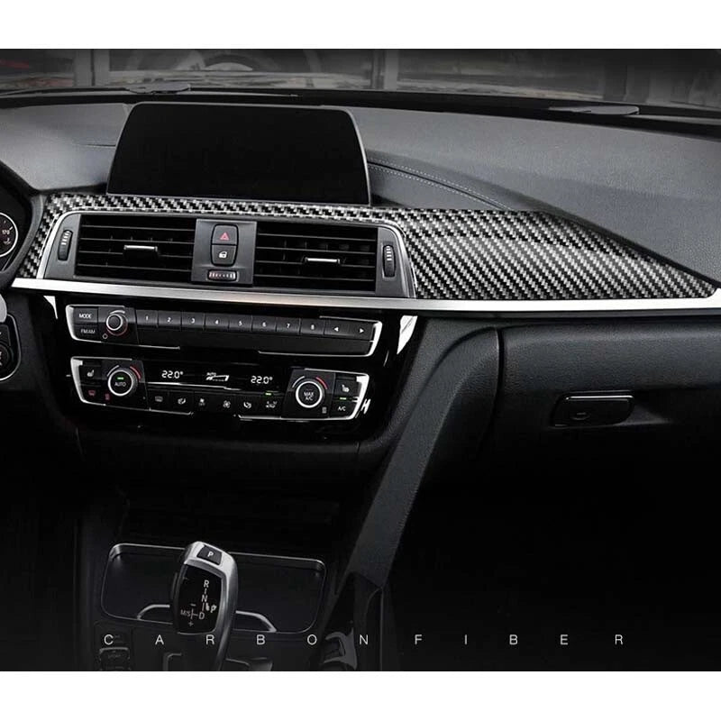 Real Carbon Fiber Center Console Dashboard Cover Trim Fit For BMW F30 Series 3