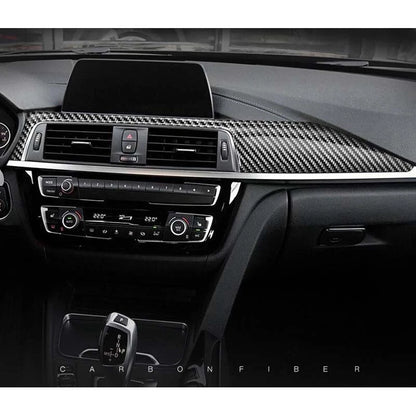 Real Carbon Fiber Center Console Dashboard Cover Trim Fit For BMW F30 Series 3