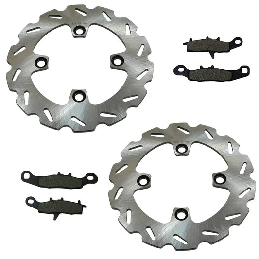 2 x Front Wave Brake Rotors & Pads for Kawasaki Brute Force 650 4x4 SRA (2005–2013)