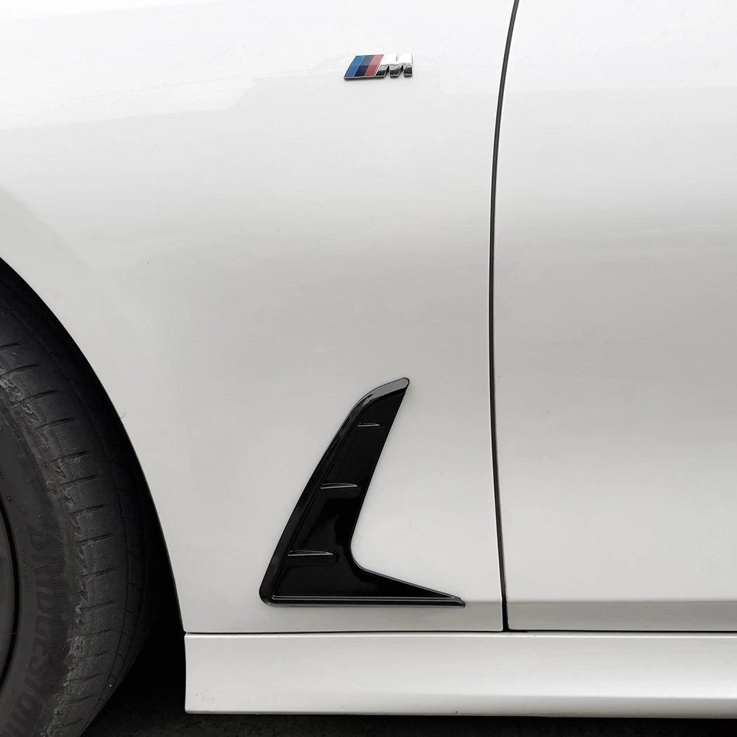 Gloss Black Add-On Side Fender Vent Duct Trims for BMW 3-Series G20 G21