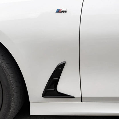 Gloss Black Add-On Side Fender Vent Duct Trims for BMW 3-Series G20 G21
