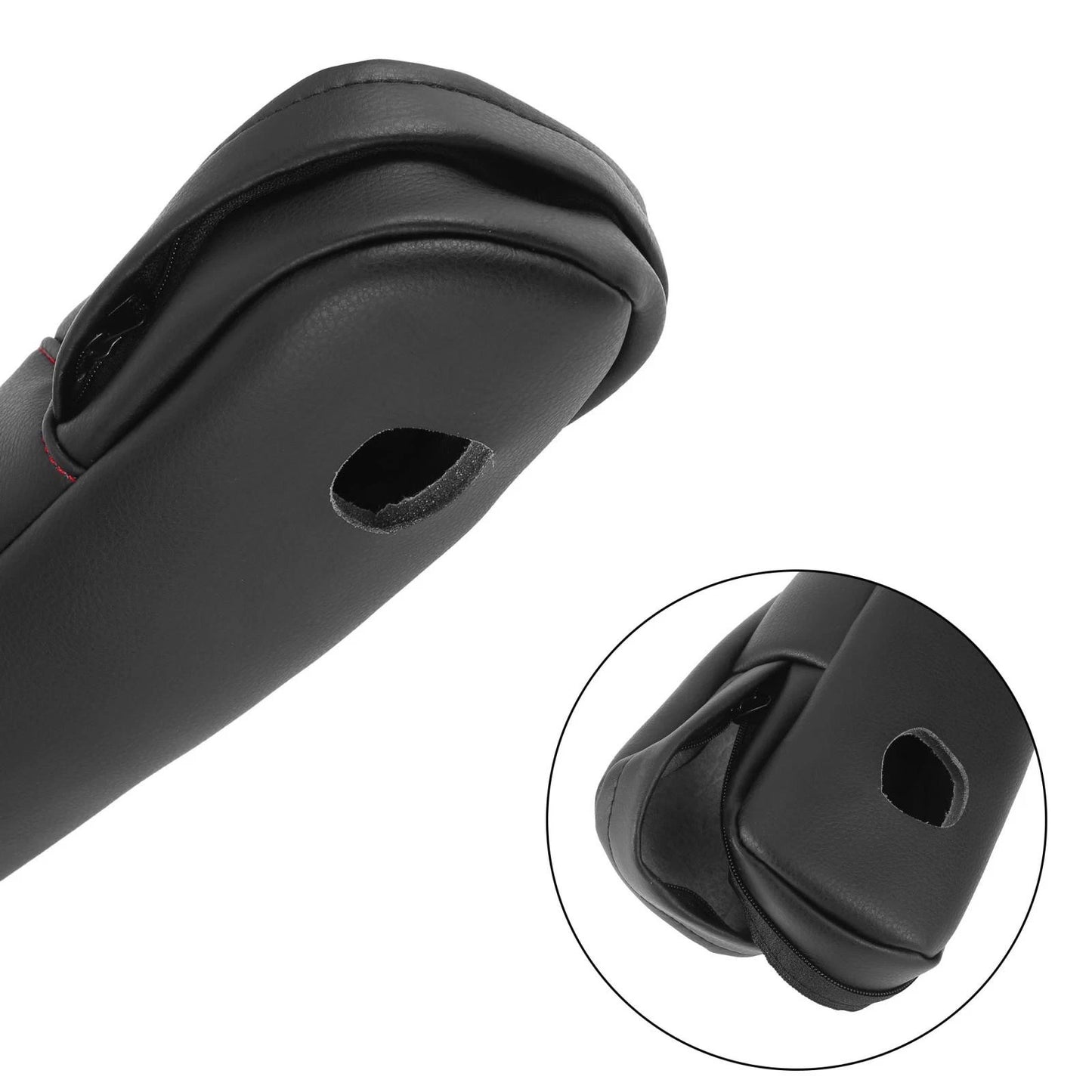 Car Front Seat Armrest Cover Black with Red Line for Honda CRV (2007-2009)