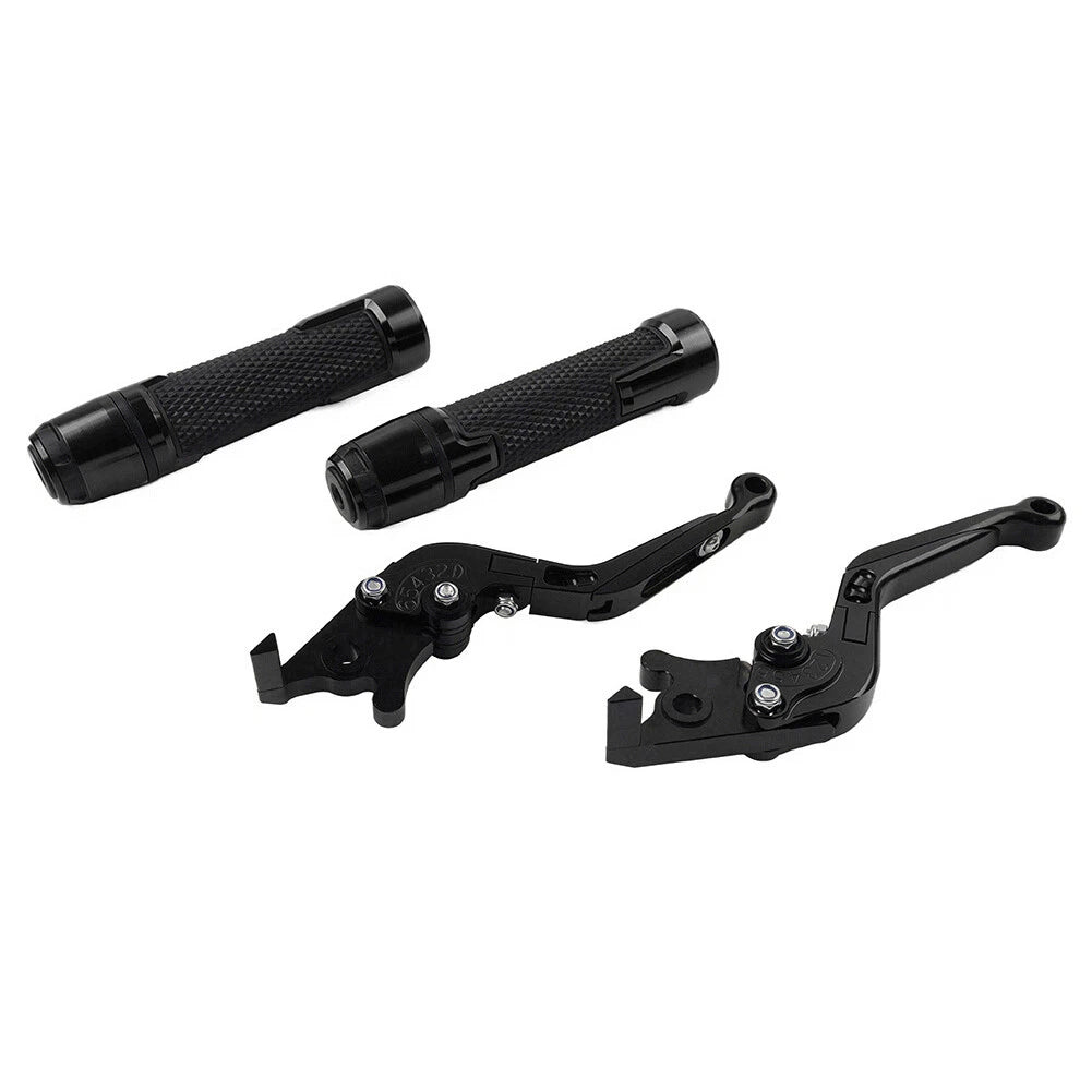 CNC Black Extendable Brake Clutch Levers & Grips for Daytona 675 (2006-2018)