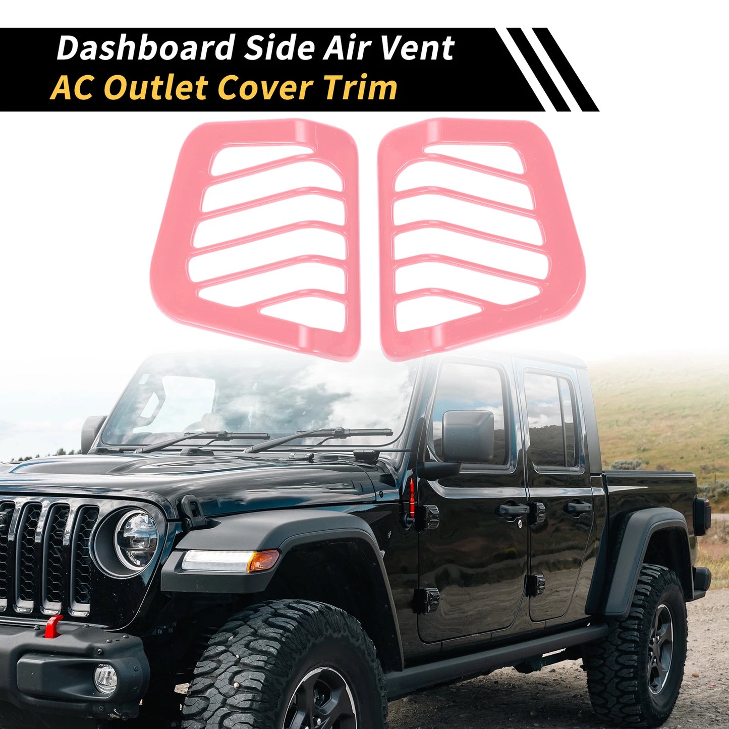 Dashboard Side Air Vent AC Outlet Cover Trim for Jeep Wrangler JL (18-24)
