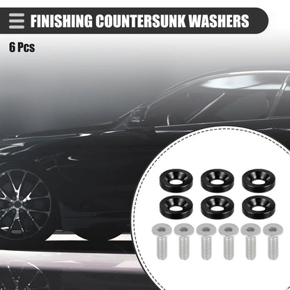 6pcs Finishing Countersunk Washers Black for Motorcycle