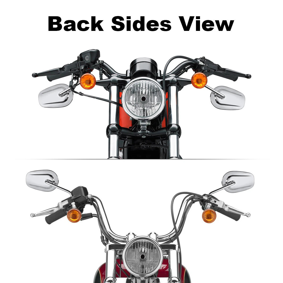 Chrome Rear View Mirrors for Harley Sportster XL 883 1200 Touring Road Glide