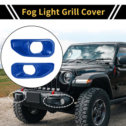 Fog Light Grills for Jeep Wrangler JL Gladiator (2018-2023) - 1 Pair Blue