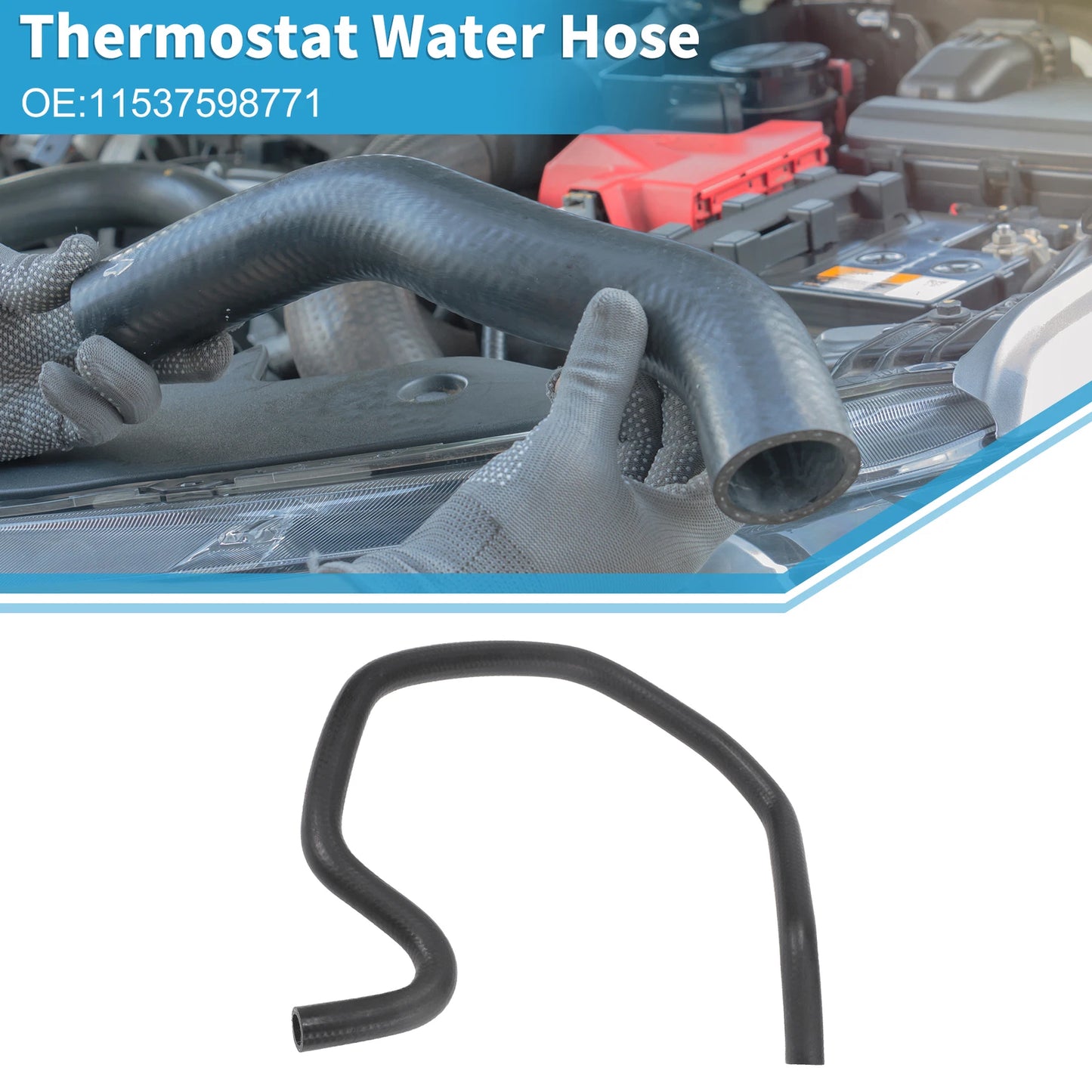 Thermostat Water Hose for BMW 740i 3.0L (2011-2012) Rubber 1 x Piece