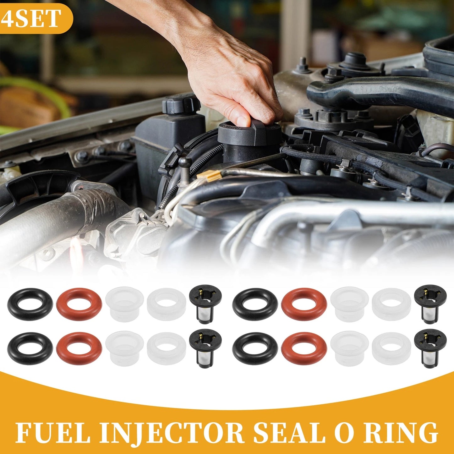 Fuel Injector O-Ring Seals 4 x for Honda Fit 1.5L (2009-2013)