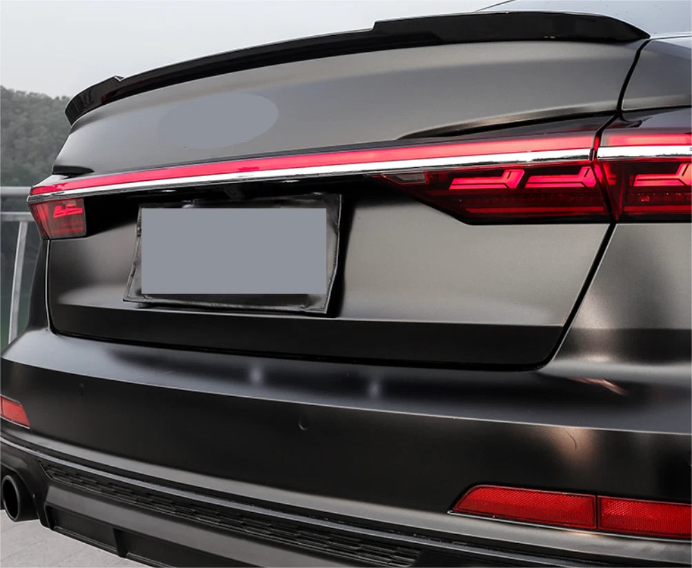 Rear Trunk Spoiler Wing Glossy Black for Audi A6 C8 Sedan 2019-2023