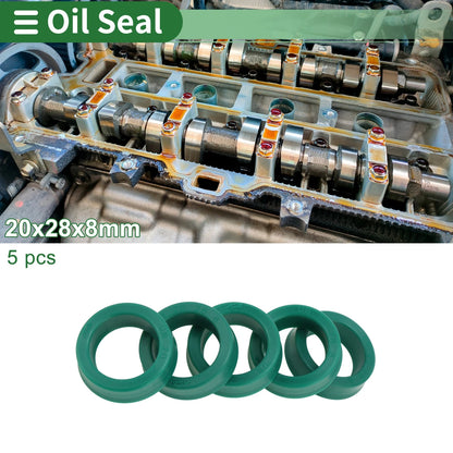 Oil Seal Rotary Shaft Seal TPU 20x28x8mm Green 5 Pcs for Make Model