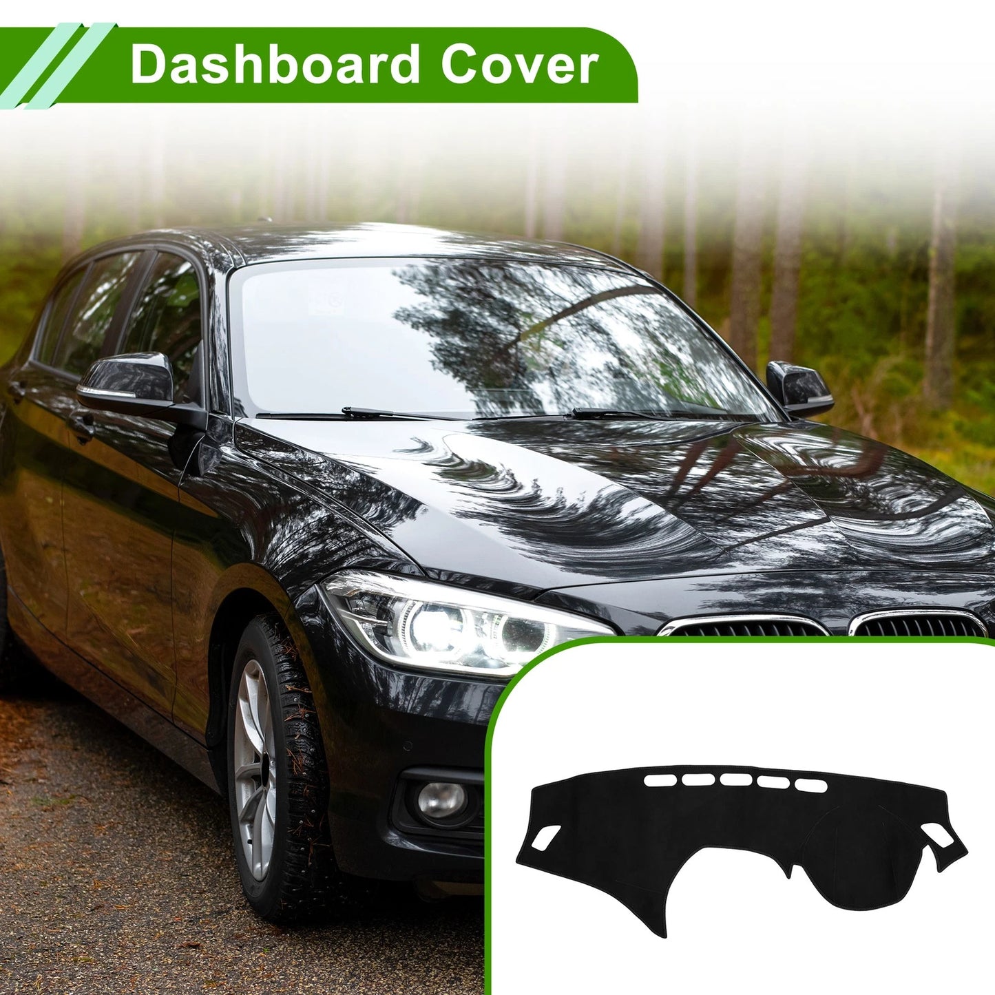 Dashboard Cover Mat for BMW 1 Series F20 2012-2017 Sun Protector Black