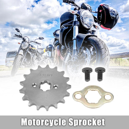 Chain 17T Front Engine Sprocket 17mm Titanium Tone for Motorcycle
