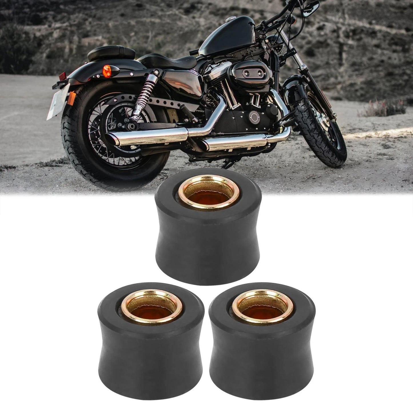 3 x 10mm Shock Absorber Cushion Rubber Ring Bushing for Universal Motorbike