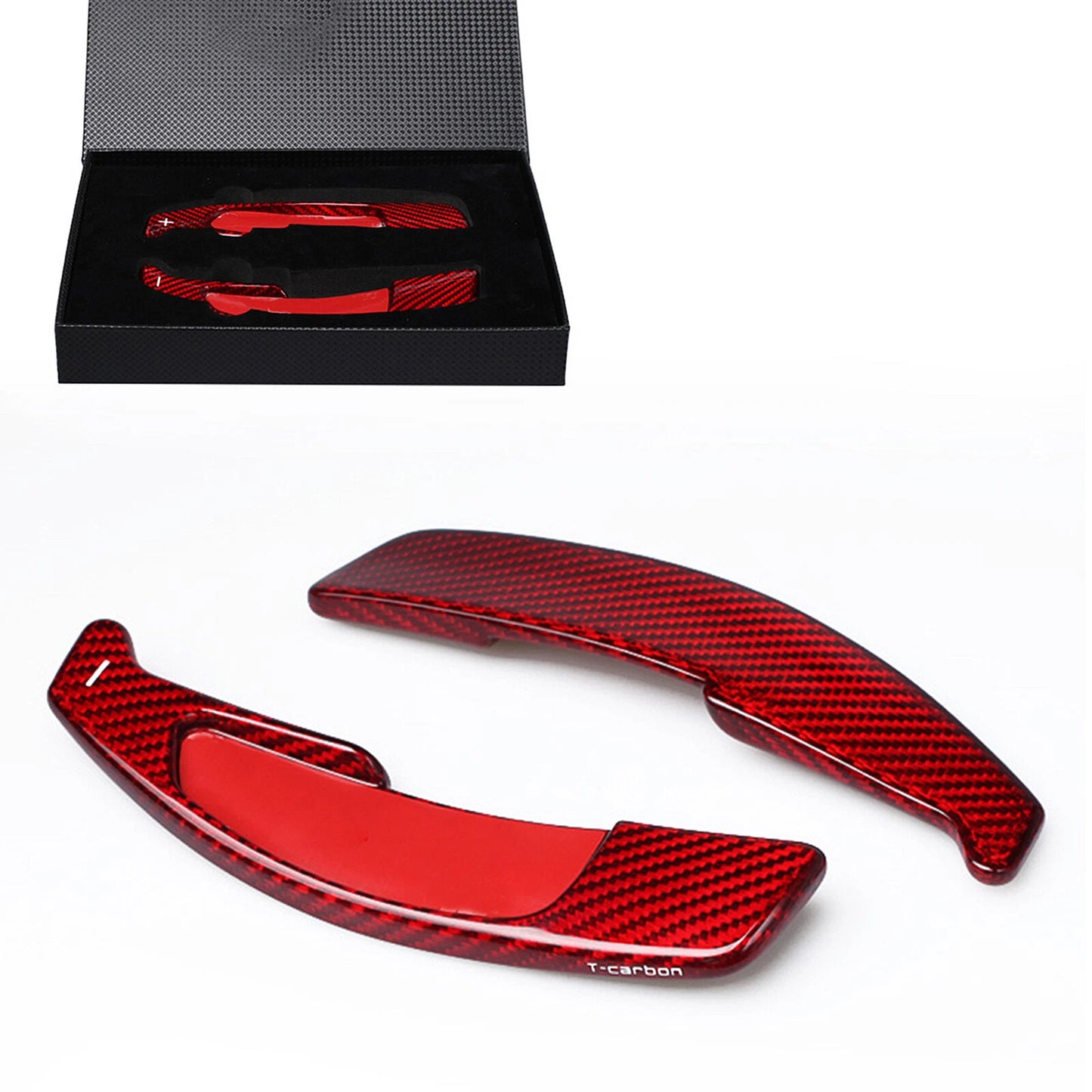 2 x Carbon Fiber Red Shift Paddle Extensions for AMG (2010-2012)