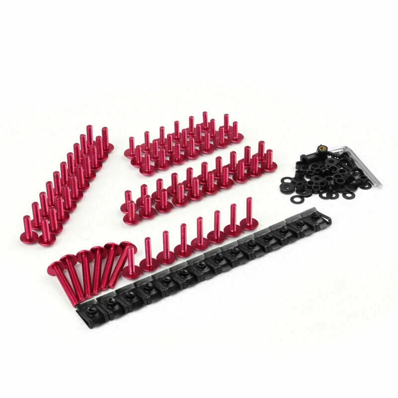 Fairing Bolts Kit Red for Universal Japanese Sport Bikes (F2)