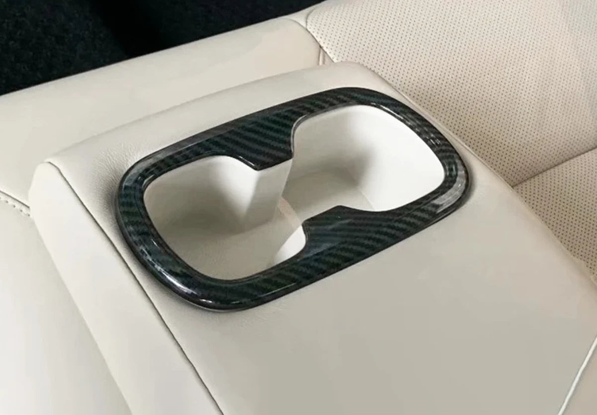 Rear Water Cup Holder Lid Carbon Fiber Cover Trim for Toyota Corolla (2020-2024)