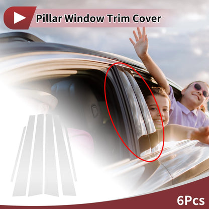 6 Pcs Car Door Pillar Window Trim for Toyota Corolla (1998-2002) Silver Tone