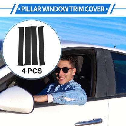 4 Pcs Door Pillar Window Trim for GMC Canyon Black (2004 - 2012)