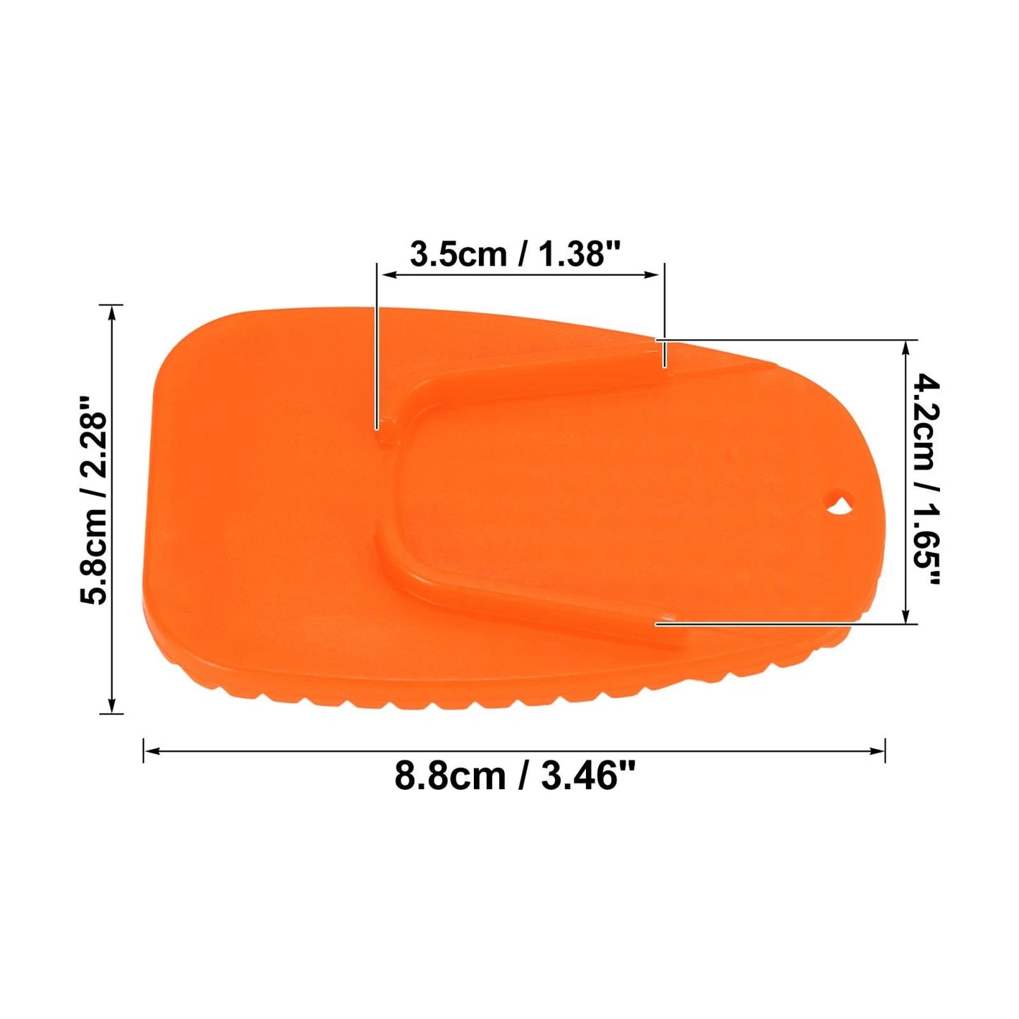 4pcs Kickstand Plate Pad Side Stand Extension Pad Orange for Motorcycle