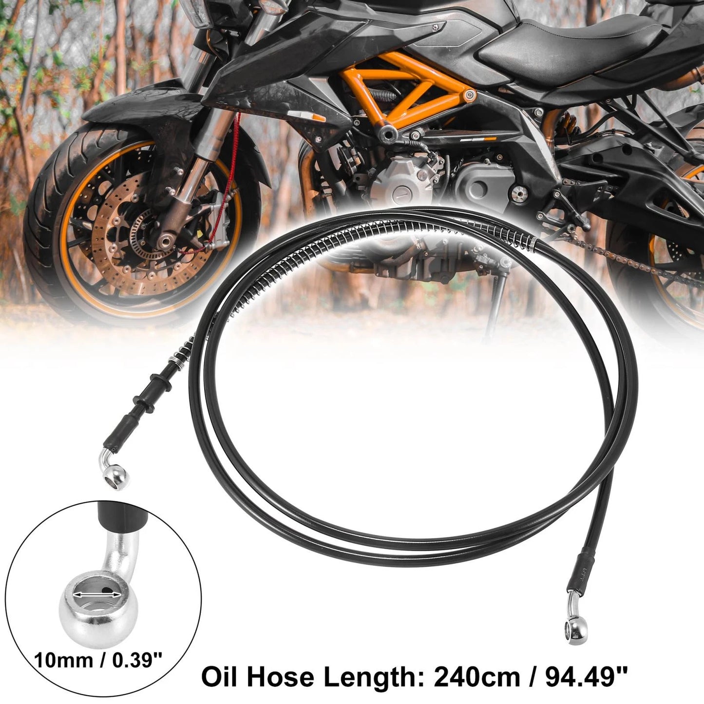 Brake Clutch Oil Hose Line Pipe Hydraulic Black 240cm 94.49 for Motorcycle
