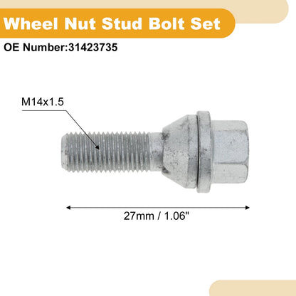 M14x1.5 Wheel Lug Studs for Volvo S60 (2001-2020) - 5 Pcs