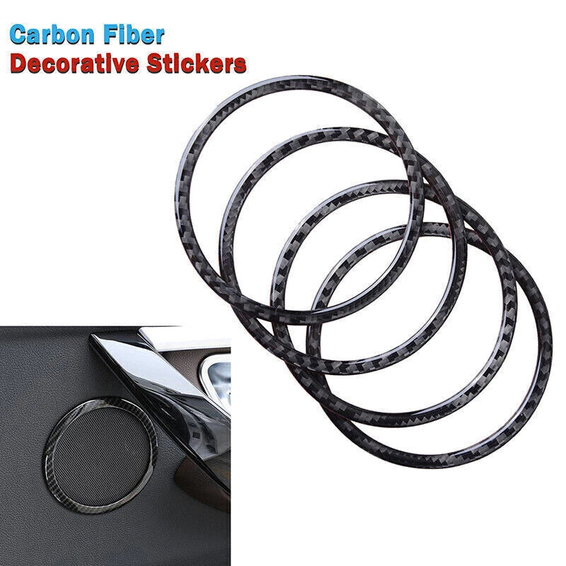 Carbon Fiber Door Panel Speaker Ring Trim Cover for BMW F30 F34 (2013-2019)