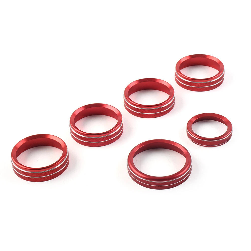 6x Air Conditioner Switch Knob Trim for Ford F150 XLT (2015-2020) Red
