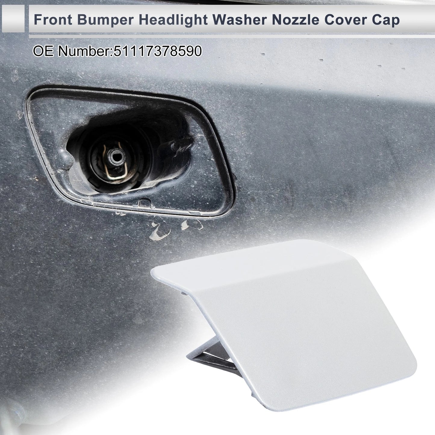Front Right Side Bumper Headlight Washer Nozzle Cover for BMW X5 (2014-2018)