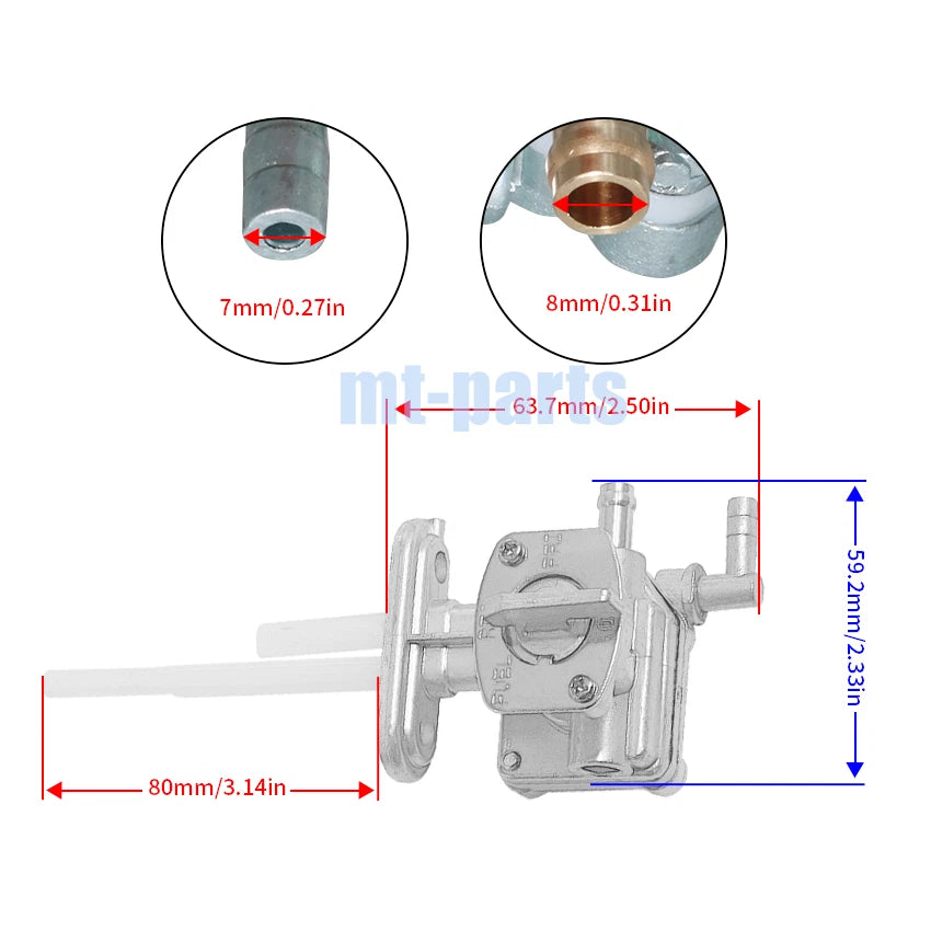 Gas Tank Fuel Cock Valve Petcock for Yamaha XJ600H XJ600N Diversion (89-91)