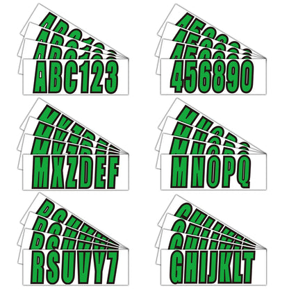 Green Boat Registration Decals A-Z/0-9 Set