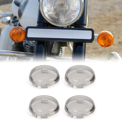 4pcs Motorcycle Turn Signal Light Indicator Lens Cover Smoked Color for Harley