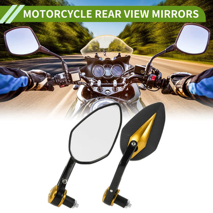 M8 / 1 Set / Rear View Mirrors Prismatic Shape Black Gold Tone Aluminum for M8