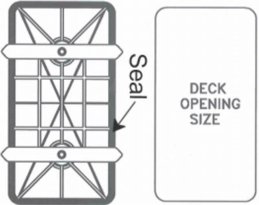Waterproof Deck Plate - Rectangular 500mm x 250mm, Made in USA, White