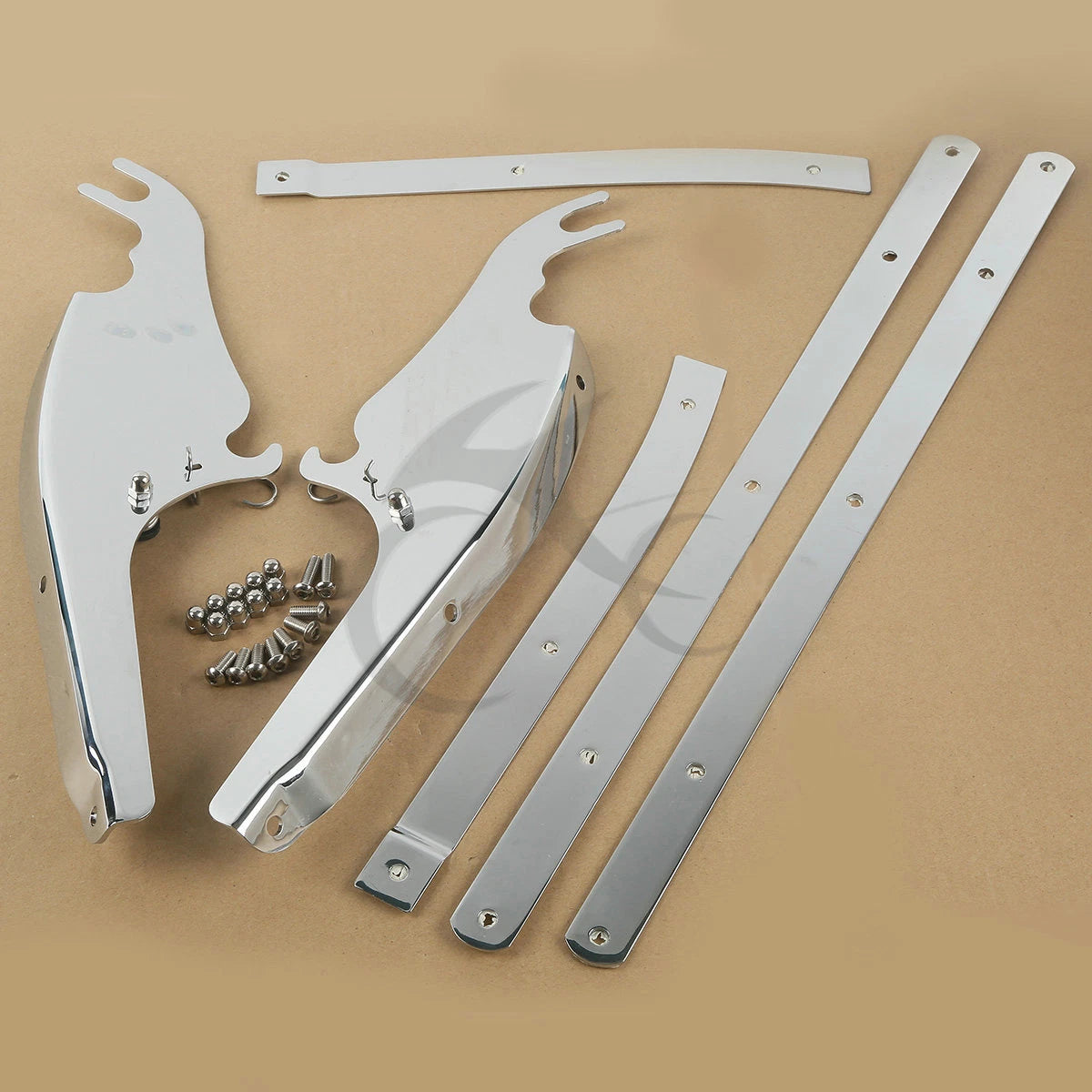 Chrome/Black Windshield Mount Bracket for Harley Softail Fatboy (2000-2017)