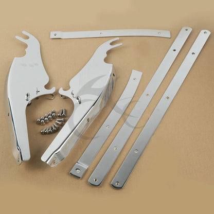 Chrome/Black Windshield Mount Bracket for Harley Softail Fatboy (2000-2017)