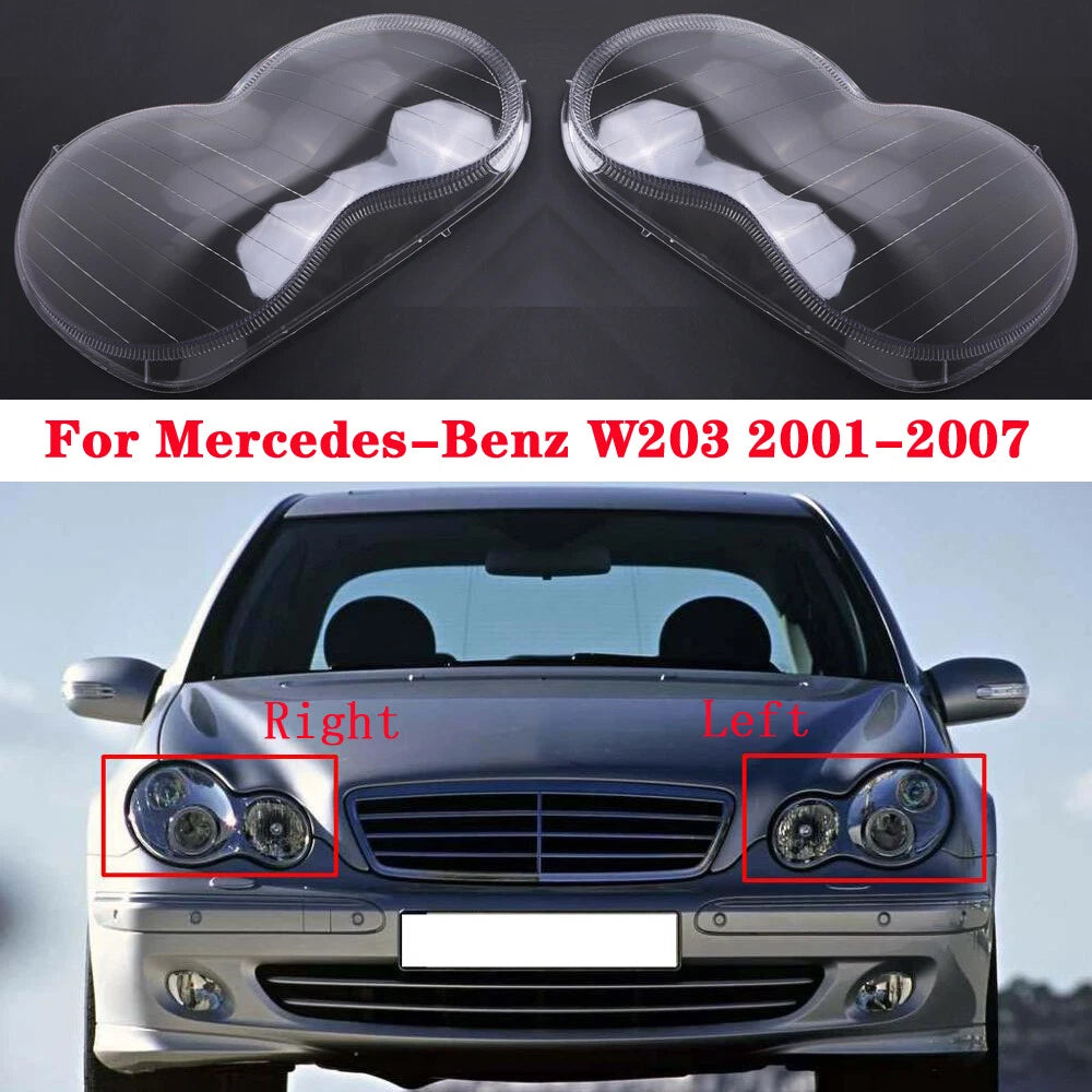 Headlight Lens Cover Replacement for Mercedes Benz C-Class W203 (2001-2007)