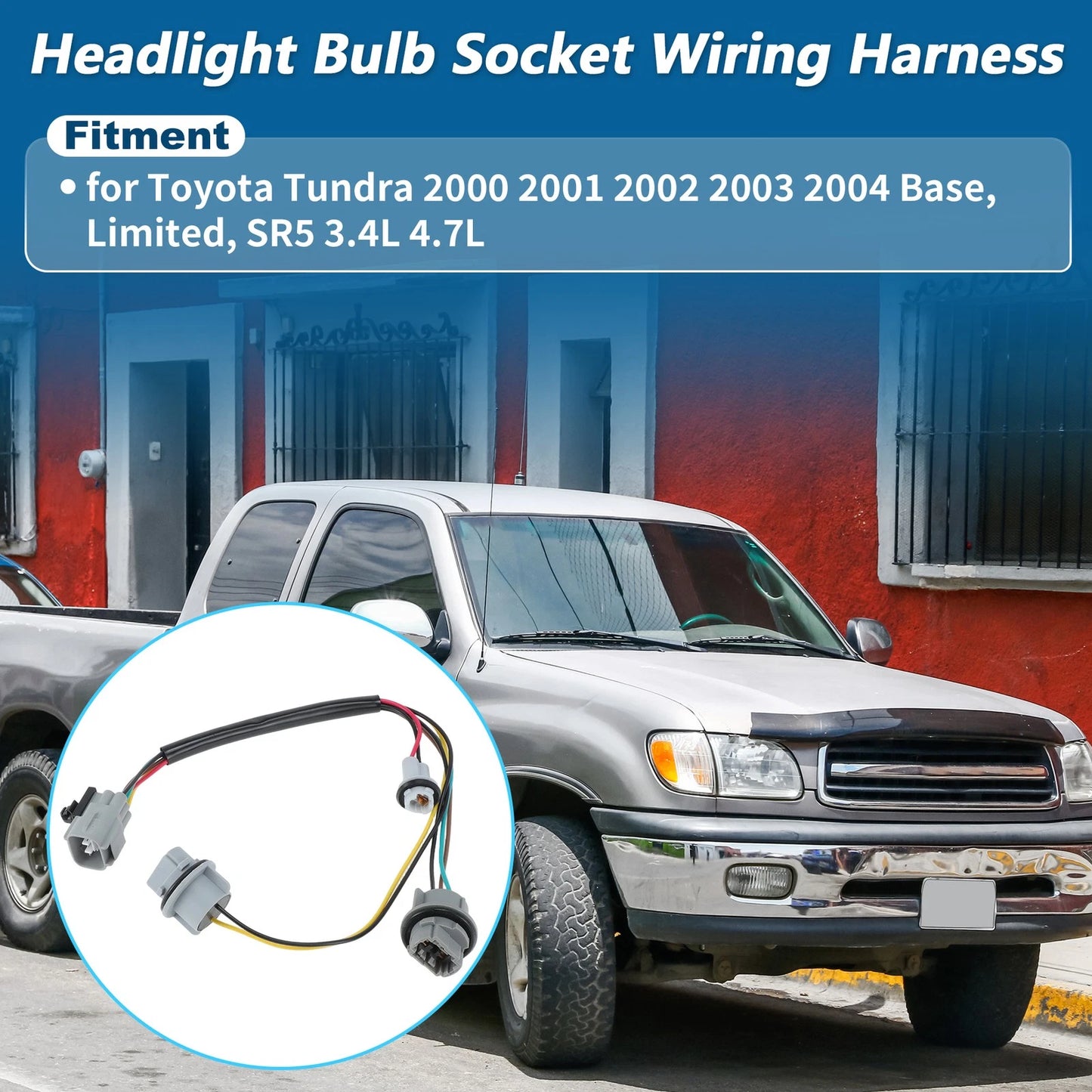 Tail Lamp Light Socket Harness Wiring for Toyota Tundra (2000–2004)