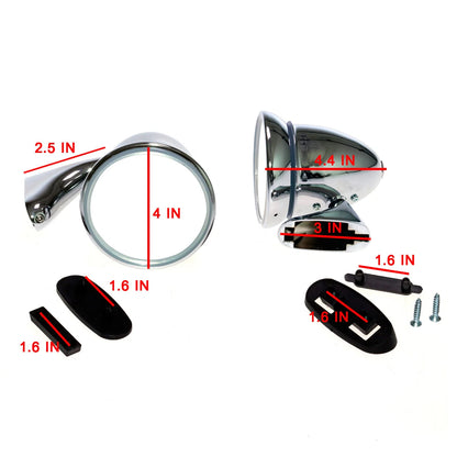 Chrome Bullet Door Fender Mirror for MG MGB MGC GT Roadster Coupe 1968-1980