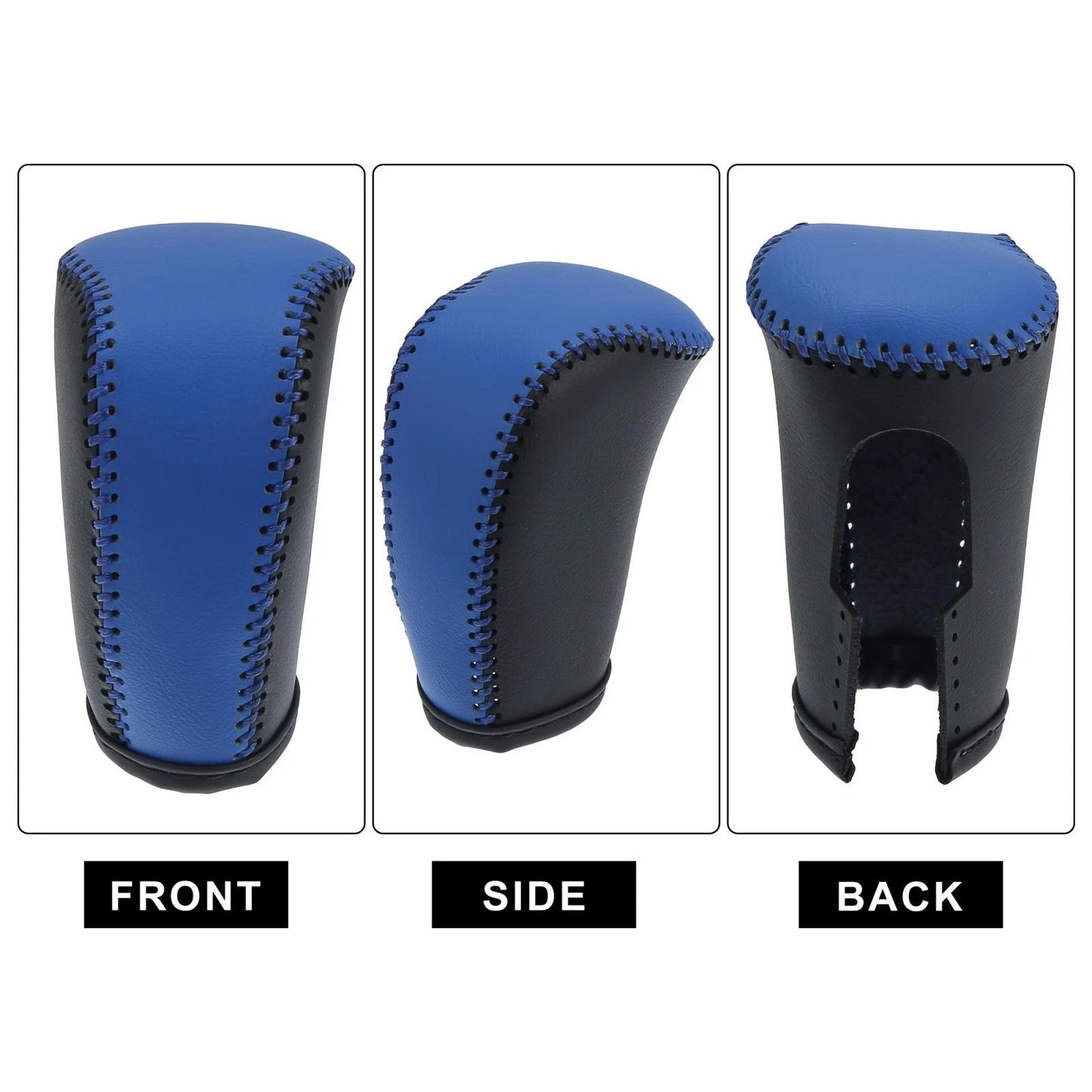 Faux Leather Black Blue Gear Shift Knob Cover for Honda Civic (2006-2011)