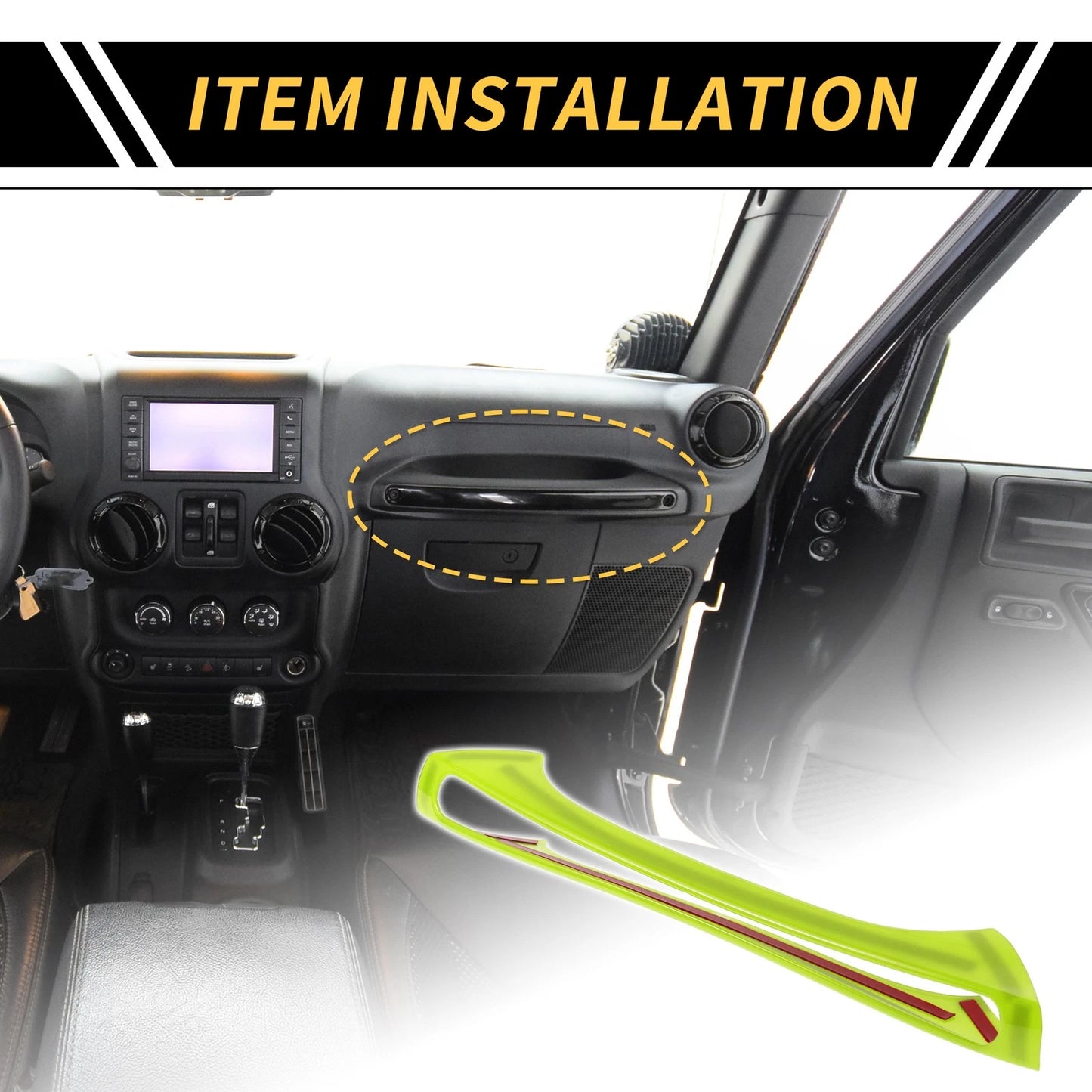 Glove Box Handle Switch Cover for Jeep Wrangler JK 2 Door (2007-2018)