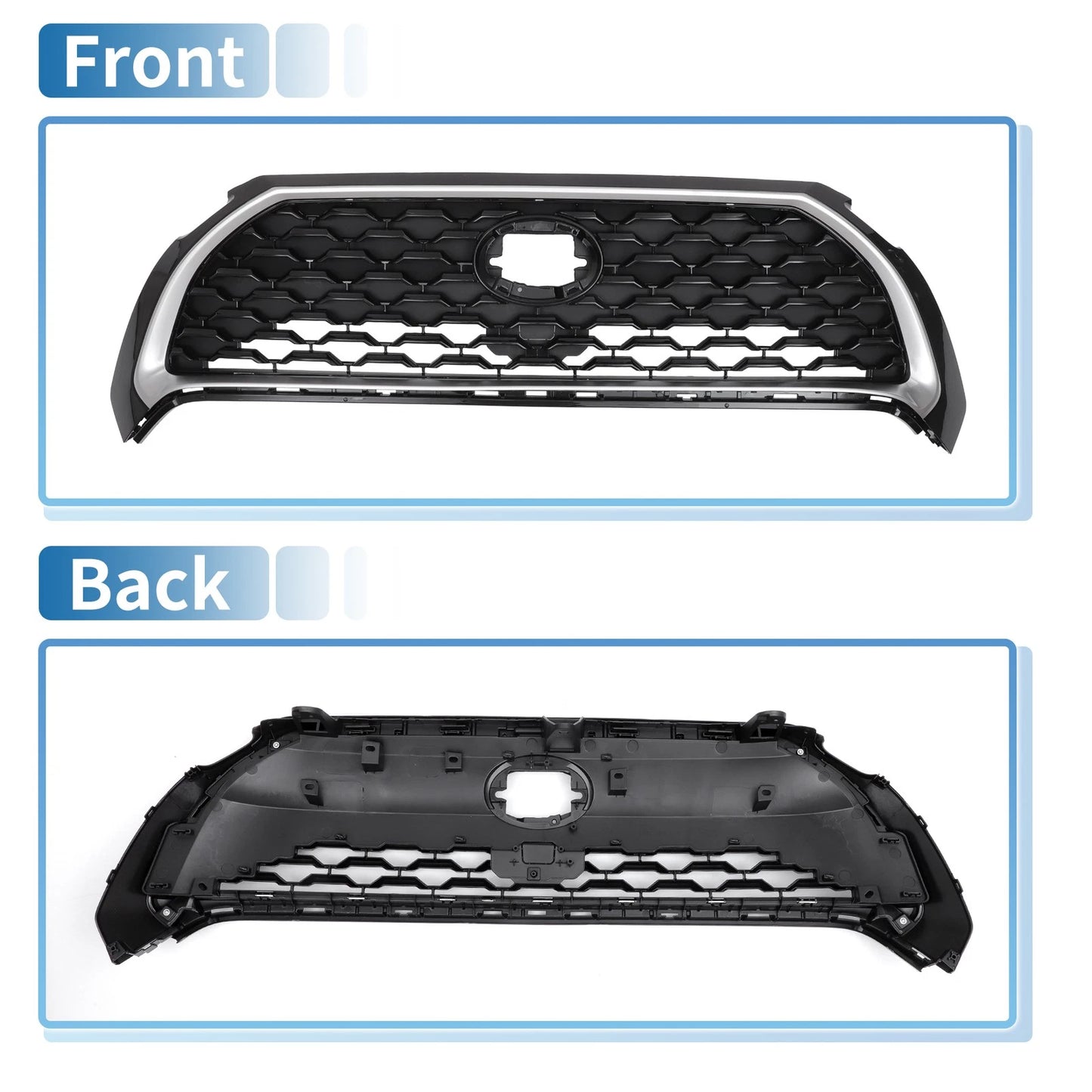 Front Upper Hood Bumper Grille for Toyota Corolla Cross (2022-2023) Black