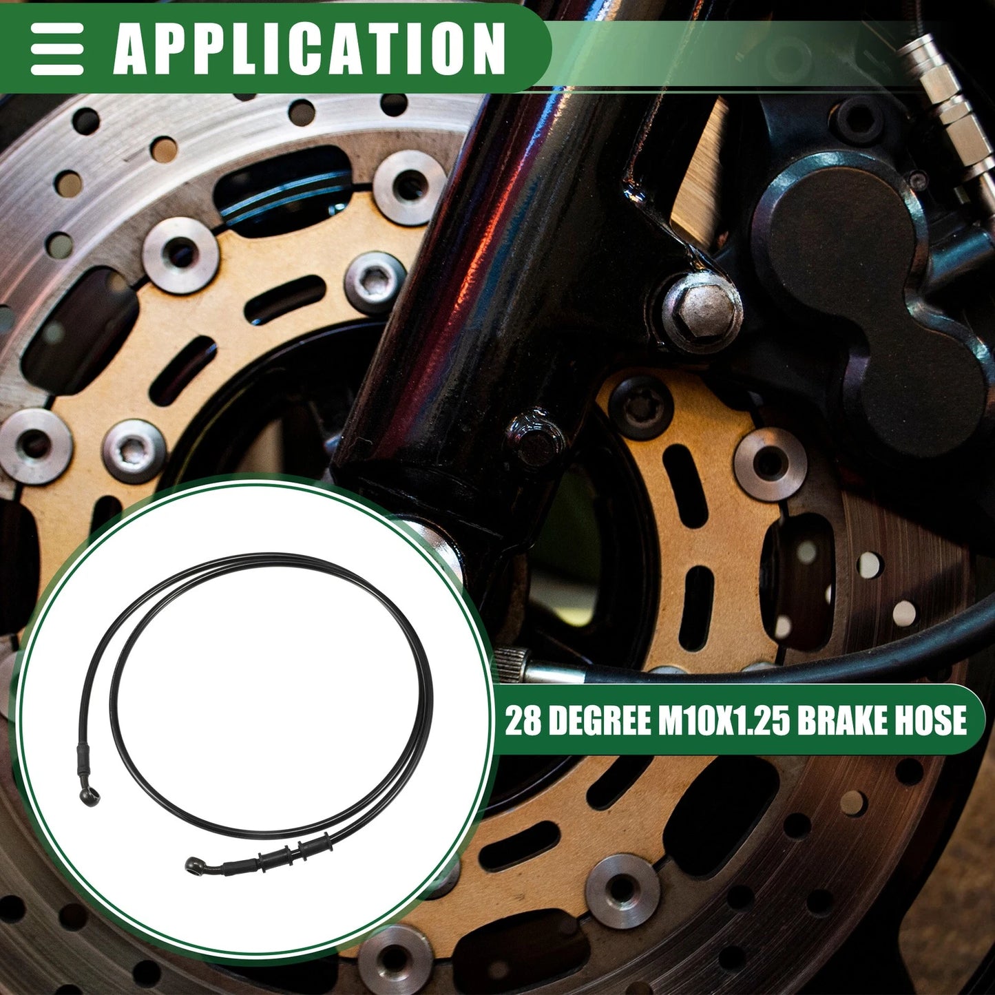 Brake Line 160cm Motorcycle Braided Hydraulic Brake Line Oil Hose Black Army Green for Motorcycle