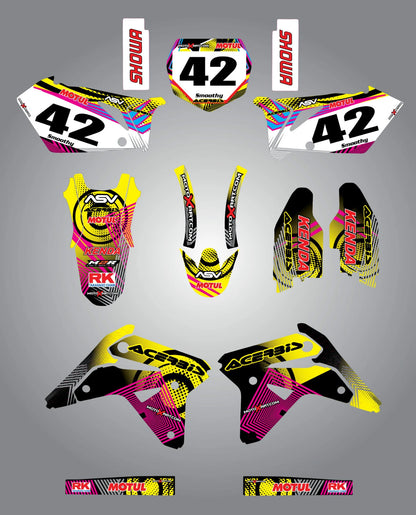 Custom Graphic Kit for Suzuki RMZ 450 (2007) - Neon Style Stickers/Decals