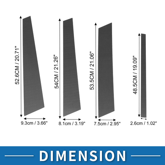 8 Pcs Door Pillar Window Trim for BMW X5 (1999-2006) Carbon Fiber Black