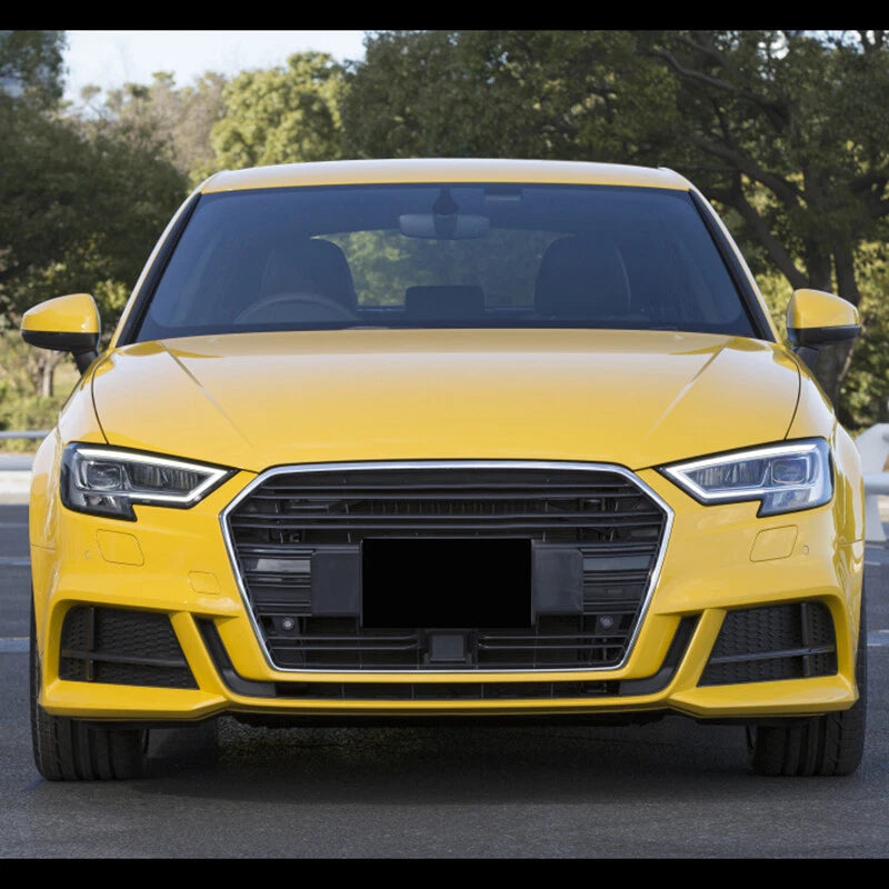 Front Bumper Fog Light Grill Cover Gloss Black for Audi A3 8V S-Line (2017-2020)